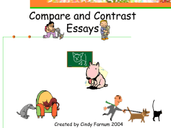 Compare and Contrast Essays Created by Cindy Farnum 2004