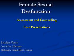Female Sexual Dysfunction Assessment and Counselling Case Presentations