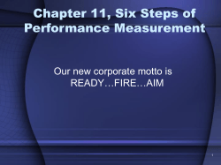 Chapter 11, Six Steps of Performance Measurement Our new corporate motto is READY…FIRE…AIM