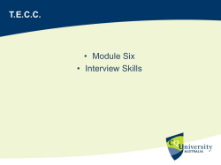 T.E.C.C. • Module Six • Interview Skills