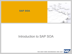 Introduction to SAP SOA SAP SOA