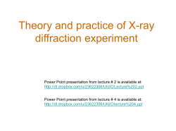 Theory and practice of X-ray diffraction experiment
