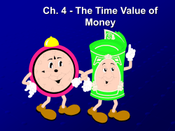 Ch. 4 - The Time Value of Money