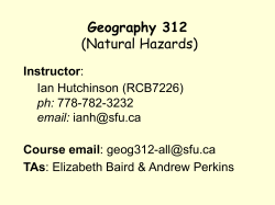 Geography 312 (Natural Hazards) Instructor Course email