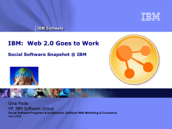 IBM:  Web 2.0 Goes to Work Gina Poole
