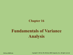 Fundamentals of Variance Analysis Chapter 16