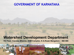 Watershed Development Department GOVERNMENT OF KARNATAKA – 560 009