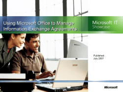 Using Microsoft Office to Manage Information Exchange Agreements Published: July 2007