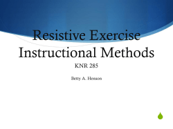 Resistive Exercise Instructional Methods S KNR 285