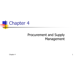 Chapter 4 Procurement and Supply Management 1