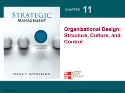 11 Organizational Design: Structure, Culture, and Control