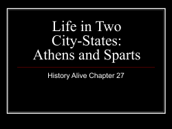 Life in Two City-States: Athens and Sparts History Alive Chapter 27