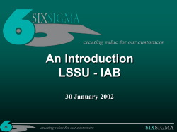 An Introduction LSSU - IAB 30 January 2002 creating value for our customers