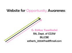 Website for Awareness Opportunity C. Esther Tamilselvi
