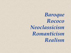 Baroque Rococo Neoclassicism Romanticism