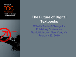 The Future of Digital Textbooks O’Reilly Tools of Change for Publishing Conference