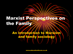 Marxist Perspectives on the Family An introduction to Marxism and family sociology