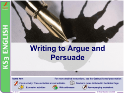 Writing to Argue and Persuade Icons key:
