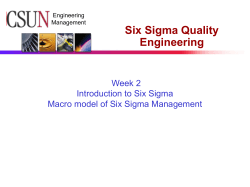 Six Sigma Quality Engineering Week 2 Introduction to Six Sigma