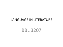 BBL 3207 LANGUAGE IN LITERATURE