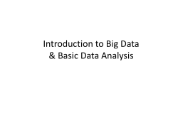 Introduction to Big Data &amp; Basic Data Analysis
