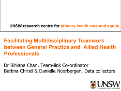 Facilitating Multidisciplinary Teamwork between General Practice and  Allied Health Professionals