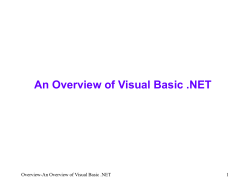 An Overview of Visual Basic .NET 1