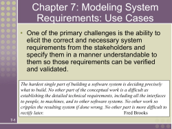 Chapter 7: Modeling System Requirements: Use Cases