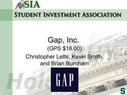 Gap, Inc. (GPS $18.00) Christopher Letts, Kevin Smith, and Brian Burnham