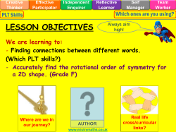 LESSON OBJECTIVES We are learning to: - Finding connections between different words.