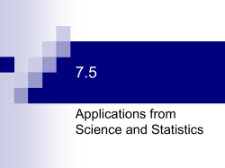 7.5 Applications from Science and Statistics