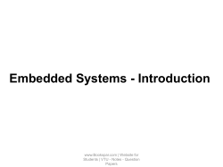 Embedded Systems - Introduction www.Bookspar.com | Website for Papers