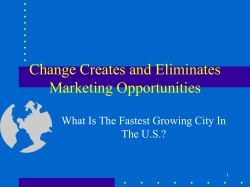 Change Creates and Eliminates Marketing Opportunities The U.S.?