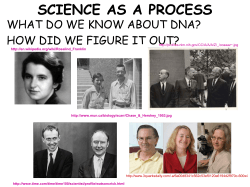 SCIENCE AS A PROCESS WHAT DO WE KNOW ABOUT DNA?