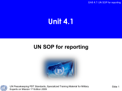 Unit 4.1 UN SOP for reporting