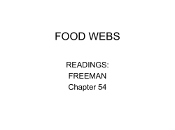 FOOD WEBS READINGS: FREEMAN Chapter 54