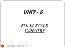 UNIT - 6 SMALL SCALE INDUSTRY www.Bookspar.com | Website for Students |