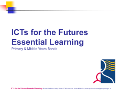 ICTs for the Futures Essential Learning Primary &amp; Middle Years Bands