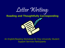 Letter Writing: Reading and Thoughtfully Corresponding Support Services Participants