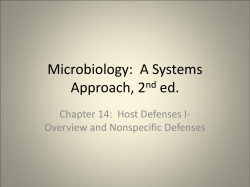 Microbiology:  A Systems Approach, 2 ed. Chapter 14:  Host Defenses I-