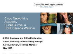 Cisco Networking Academy CCNA Curricula US &amp; Canada Webinar