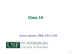 Class 10 Grover Kearns, PhD, CPA, CFE 1