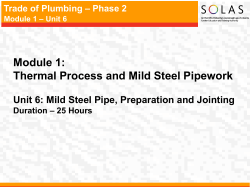 Module 1: Thermal Process and Mild Steel Pipework – Phase 2