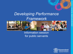 Developing Performance Framework Information session for public servants