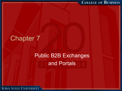 Chapter 7 Public B2B Exchanges and Portals