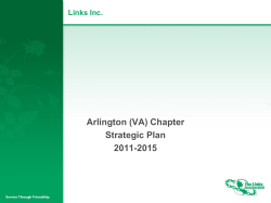 Arlington (VA) Chapter Strategic Plan 2011-2015 Links Inc.