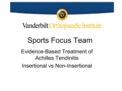Sports Focus Team Evidence-Based Treatment of Achilles Tendinitis Insertional vs Non-Insertional