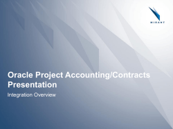 Oracle Project Accounting/Contracts Presentation Integration Overview