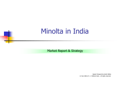 Minolta in India Market Report &amp; Strategy Report Prepared by Kartik Mehta