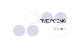FIVE POEMS ELA 30-1